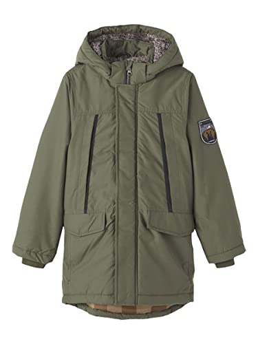 NAME IT Boy kurtka parka, olive night, 164
