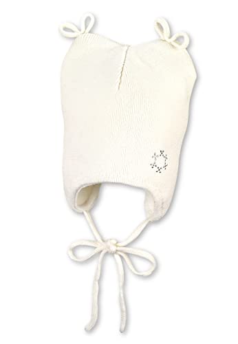 Sterntaler Dziewczęca czapka z dzianiny ze strasem, écru, 51 cm