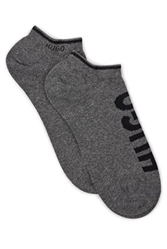 HUGO Męskie skarpety typu sneakers 2P AS LOGO CC dwupak z elastycznej mieszanki bawełny, Medium Grey31., 39-42 EU