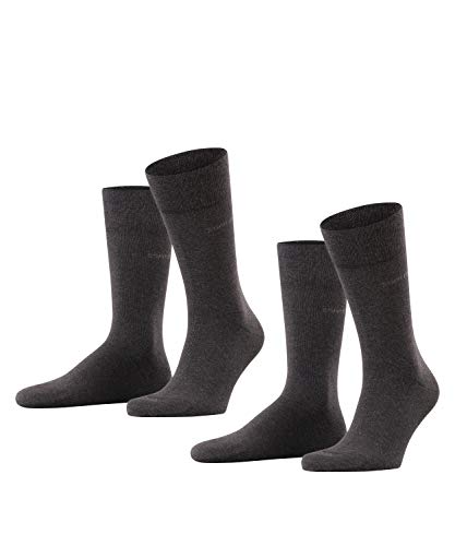 ESPRIT Mężczyźni Skarpety Basic Easy 2-Pack M SO Bawełna jednokolorowe 2 Pak, Szary (Anthracite Melange 3080), 39-42