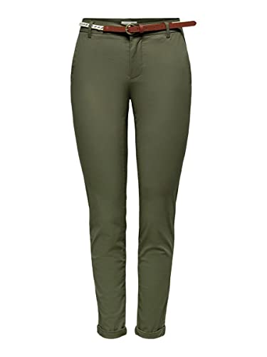 ONLY Damskie spodnie Onlbiana Life Cotton Belt Chino Cc PNT, Kalamata, 34W x 32L