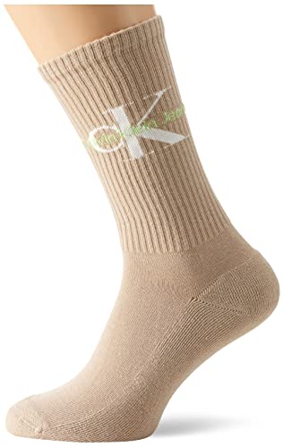 Calvin Klein Męskie skarpety żeberkowe, wełna merynosowa/limonka, rozmiar uniwersalny, Merino/limonka, jeden rozmiar