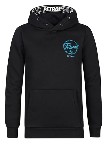 Petrol Industries Boys Sweater Hooded Zip Bluza dziecięca, Dark Black, 6 lat