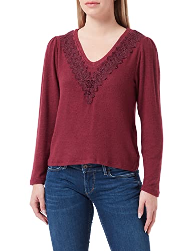 NAF Damska koszulka DOUCE ML, bordowy, S