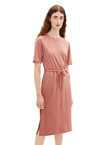 TOM TAILOR Damska koszulka basic sukienka z wiązanymi detalami, 32224-fading Rose, 36