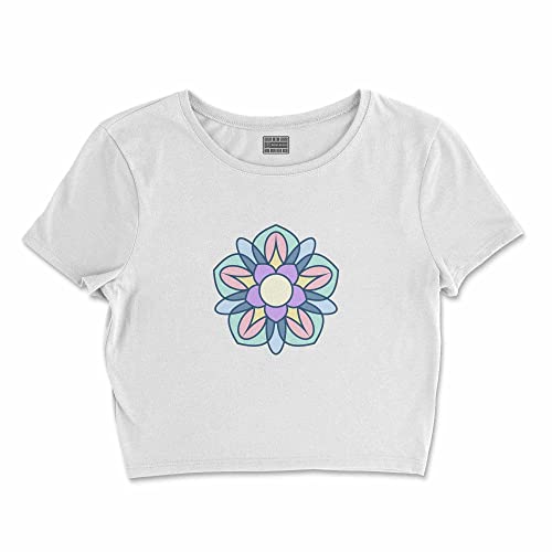 Bona Basics, Damski T-shirt basic, z nadrukiem cyfrowym, 100 bawełny, biały, swobodny, damski top, rozmiar: M, biały, M