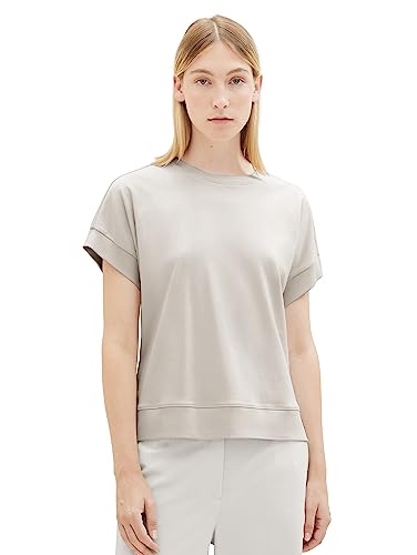 TOM TAILOR Damska koszulka z napisem, 16339-Clouds Grey, L
