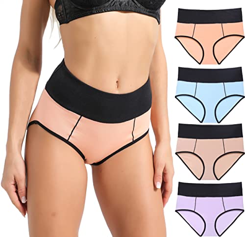 EULLA Figi damskie, wielokolorowe, 4 szt. 03, 3XL, Wielokolorowe-4 Pakiet 03, 3XL
