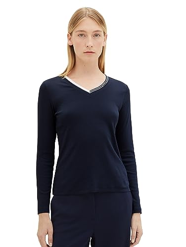 TOM TAILOR Damska koszulka z długim rękawem, 10668 - Sky Captain Blue, XXS