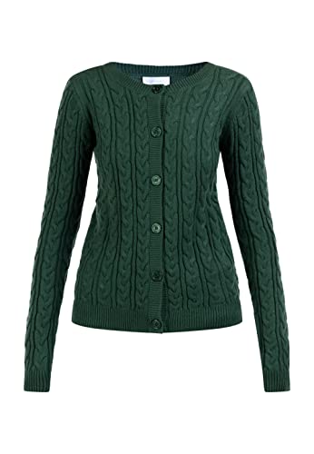 ALARY Damski kardigan 15424697-AL01, ciemnozielony, XS/S, ciemnozielony, XS-S