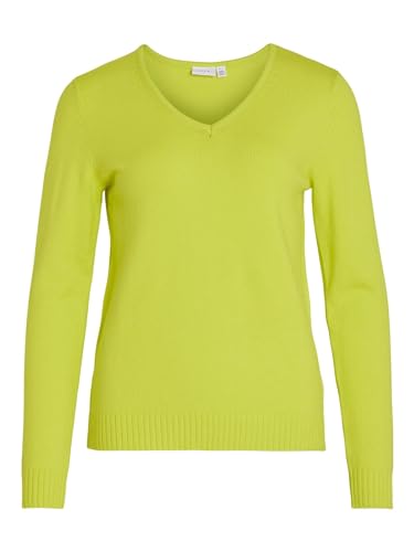 VIRIL dekolt w serek L/S Knit Top - NOOS, Sulphur Spring/Szczegóły: ciemny melanż, L