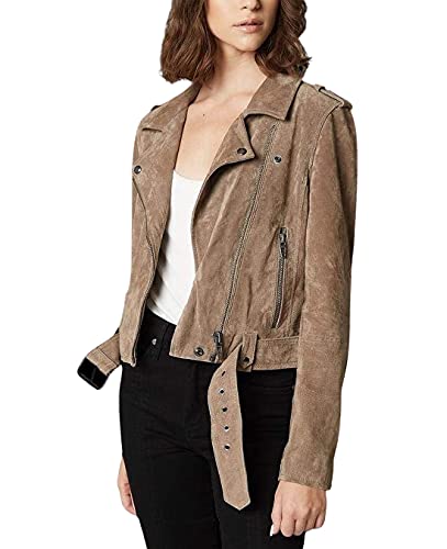 [BLANKNYC] damska kurtka z długim rękawem 73K-9269 zamszowa Moto Notched