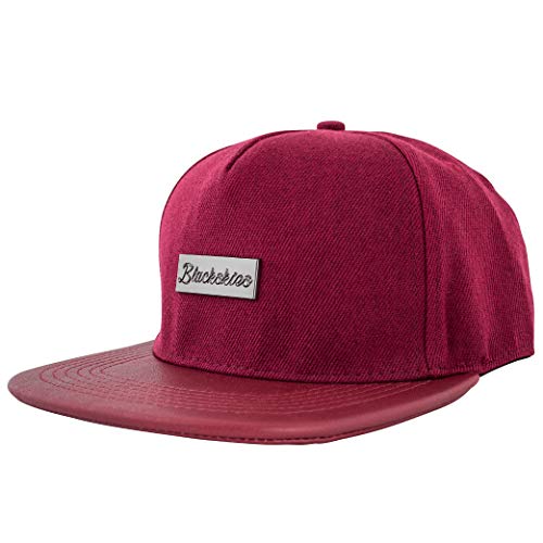 Blackskies Vanguard Snapback Cap damska męska czapka bejsbolowa czapka z daszkiem, zamszowa sztuczna skóra, czerwony (Weinrot), jeden rozmiar