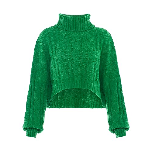 myMo Damska koszulka z golfem Twist z krótkim rękawem akrylowa zielona, rozmiar XL/XXL, zielony, XL