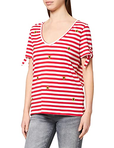Naf Naf Damska koszulka Rejina Sunflower, Rouge Iconic/Ec, S