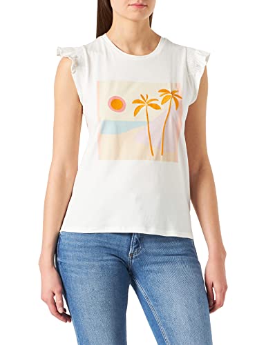 Naf Naf T-shirt damski, kość słoniowa, XS