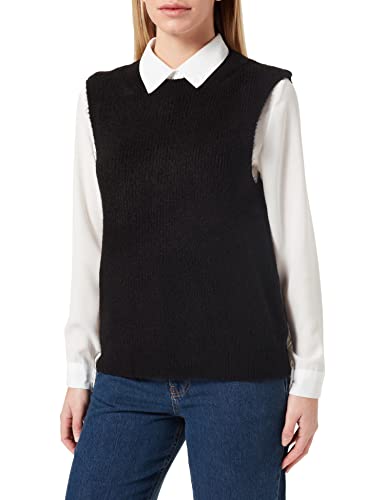 VERO MODA Damska kamizelka z dzianiny Vmolina Sl O-Neck Vest Noos, czarny, XS