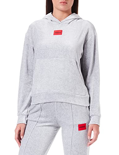HUGO Damska bluza z kapturem Velvet_Hoodie, Medium Grey33., L