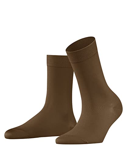 FALKE Damskie skarpety bawełniane wzmocnione bawełniane bez wzoru, oddychające, cienkie i jednokolorowe, 1 para skarpetek, brązowy (Tawny 5124), 35-38