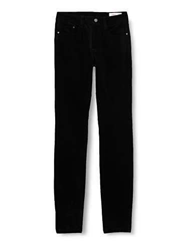 s.Oliver Damskie spodnie sztruksowe 2122170, slim fit, czarne, 18, Czarny, 70