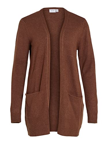 Vila Kobiety Viril Open L/S Knit Kardigan - Noos Kardigan, Fondant Czekoladowy, XS