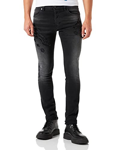 Just Cavalli Spodnie męskie z 5 kieszeniami dżinsów, 900 czarne, 24