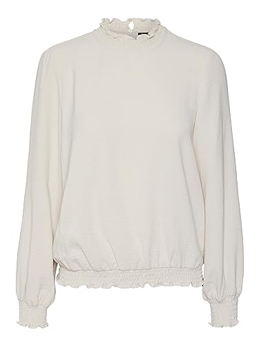VERO MODA Vmalvas Ls Smock Top WVN Ga Noos bluzka damska, Kamie? Pumeksowy, XS