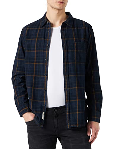 MUSTANG Męska koszula Clemens Cord Check, Cord Check_bl_ny_yl 12363, XL