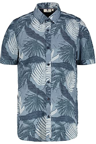 Garcia Koszula męska z krótkim rękawem, niebieska (Stone Blue), 3XL, Stone Blue, 3XL