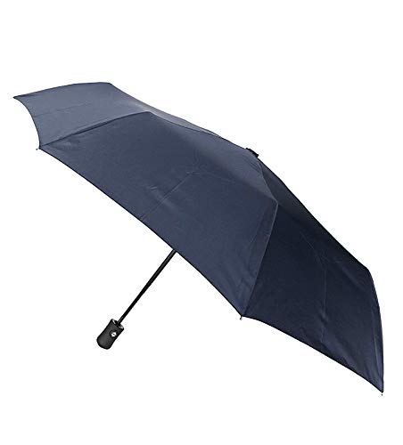 Składany parasol męski SMATI - automatyczne otwieranie i zamykanie; Żebra z włókna szklanego; Wiatroszczelny; Wytrzymały; Średnica=97cm; Świetny klasyk; Pokrowiec ochronny; Kolor: Granatowy. Wiatrosz
