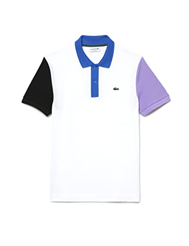 Lacoste Męska koszulka polo PH9536, Blanc/Noir-Neva-Marina, XS