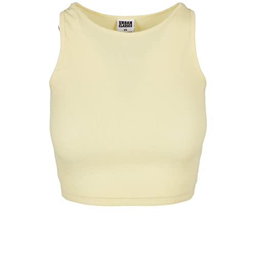 Urban Classics Women's Ladies Cropped Rib Top T-Shirt, softyellow, XS