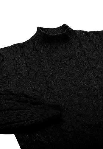 piano Damski sweter z dzianiny ze stójką akryl czarny rozmiar XS/S, czarny, XS