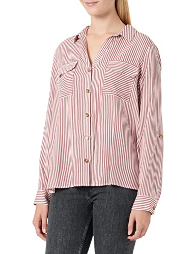 VERO MODA Koszula damska VMBUMPY L/S Shirt New NOOS, Snow White/Stripes:dry Rose, M