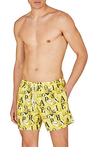 Emporio Armani Swimwear Emporio Armani All Over bokserki męskie z logo Swim Trunks, kukurydziane, 48, kukurydza