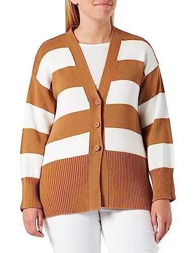 United Colors of Benetton Sweter damski kardigan M/L 1494e601v, tytoń w paski 905, M, Tytoń w paski 905, M