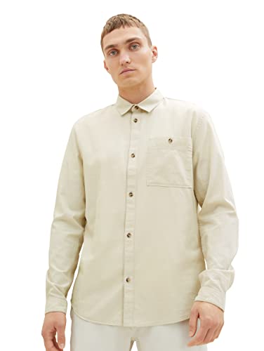 TOM TAILOR Denimowa męska koszula typu twill o regularnym kroju, wykonana z bawełny, 32348-mini jodełka torfowa ogrodowa, S