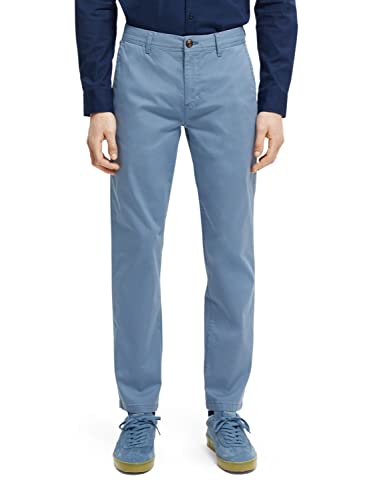 Scotch & Soda Essentials Stuart-Organic Cotton Stretch Twill spodnie chinosy męskie, Cosmos Blue 4855, 28W / 32L