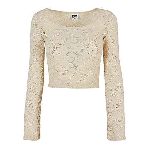 Urban Classics Damska koszulka damska Cropped Lace Longsleeve softseagrass S, trawa softseagrass, S