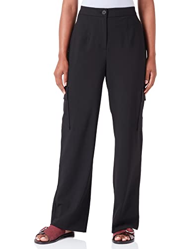 VERO MODA Damskie spodnie VMSASIE HR Wide Cargo Pant NOOS, czarne, 38 W / 32 L, czarny, (XS) W / 34L