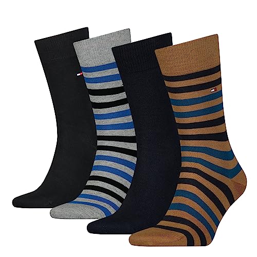 Tommy Hilfiger Skarpety męskie CLSSC (4 sztuki), Desert Khaki/Ultra Blue, 43-46 EU