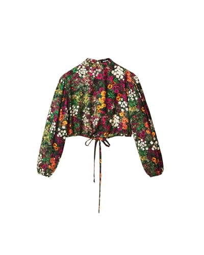 Desigual Damska bluza z długim rękawem, Wykończenie materiału, XL