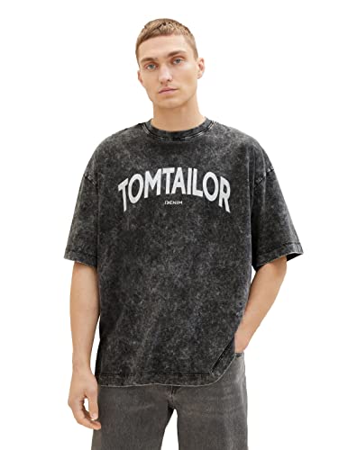 TOM TAILOR Denim Koszulka męska 1036472, 2999, czarna, XS, 2999 - Black, XS