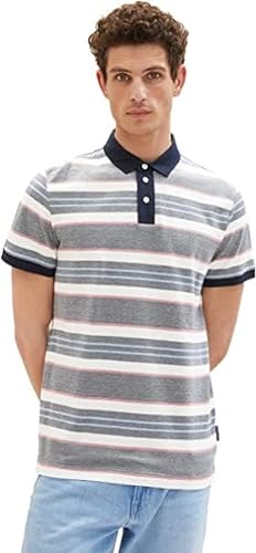 TOM TAILOR Męska koszulka polo, 31779 - Navy Red Stripe, L