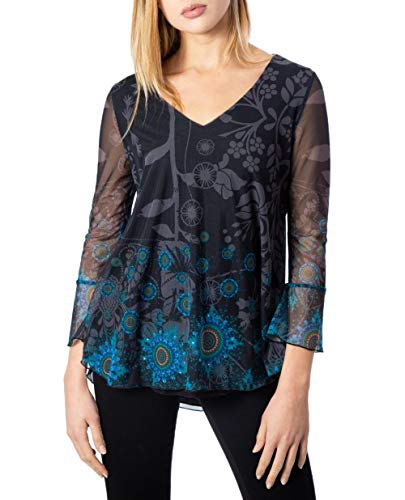 Desigual TS_brouke Koszulka damska, Niebieski (Marino 5001), XS