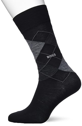 BOSS Męskie skarpety John Rs Argyle Wo Regular Socks, czarny 2, 40-46 EU