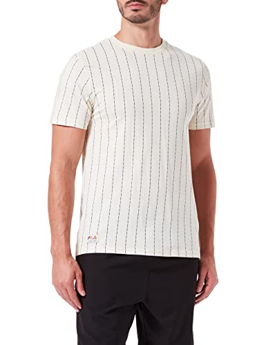 FILA Tanum AOP Pinstripe T-shirt męski, Sweet Corn/Medieval Blue Striped, 3XL