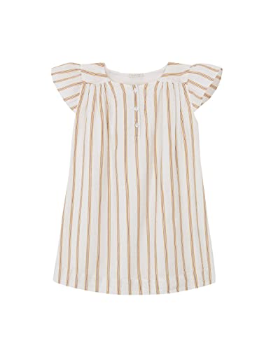 Gocco Sukienka w paski dla dziewczynek, Złamany biały, 7-8 lat