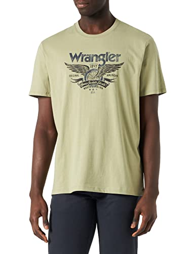 Wrangler Męski t-shirt Americana Tee T-Shirt, Tea Leaf, średni, Tea Leaf, M