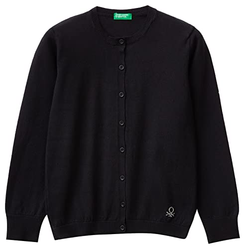 United Colors of Benetton Dziewczęcy kardigan, Nero 100, M